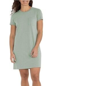 Free Fly Bamboo‎ Flex Pocket Mini T-Shirt Dress Heather Keys Green Size Medium